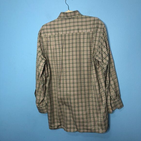 Ermenegildo Zegna Shirt Mens Medium Green Pink Blue Plaid Button Front Cotton - Picture 8 of 8